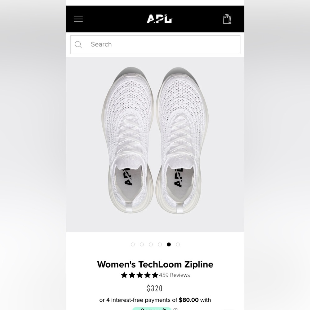 APL Women's TechLoom Zipline Size 7 in White